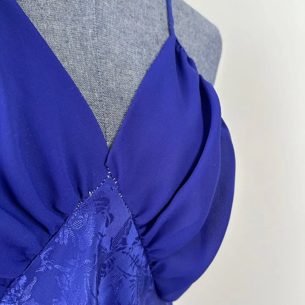 Vintage Featherbed Intimates Royal Blue Chemise Nightgown Size Large - Picture 2 of 5
